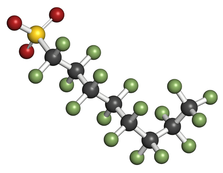 Molecular structure illustration of PFOS